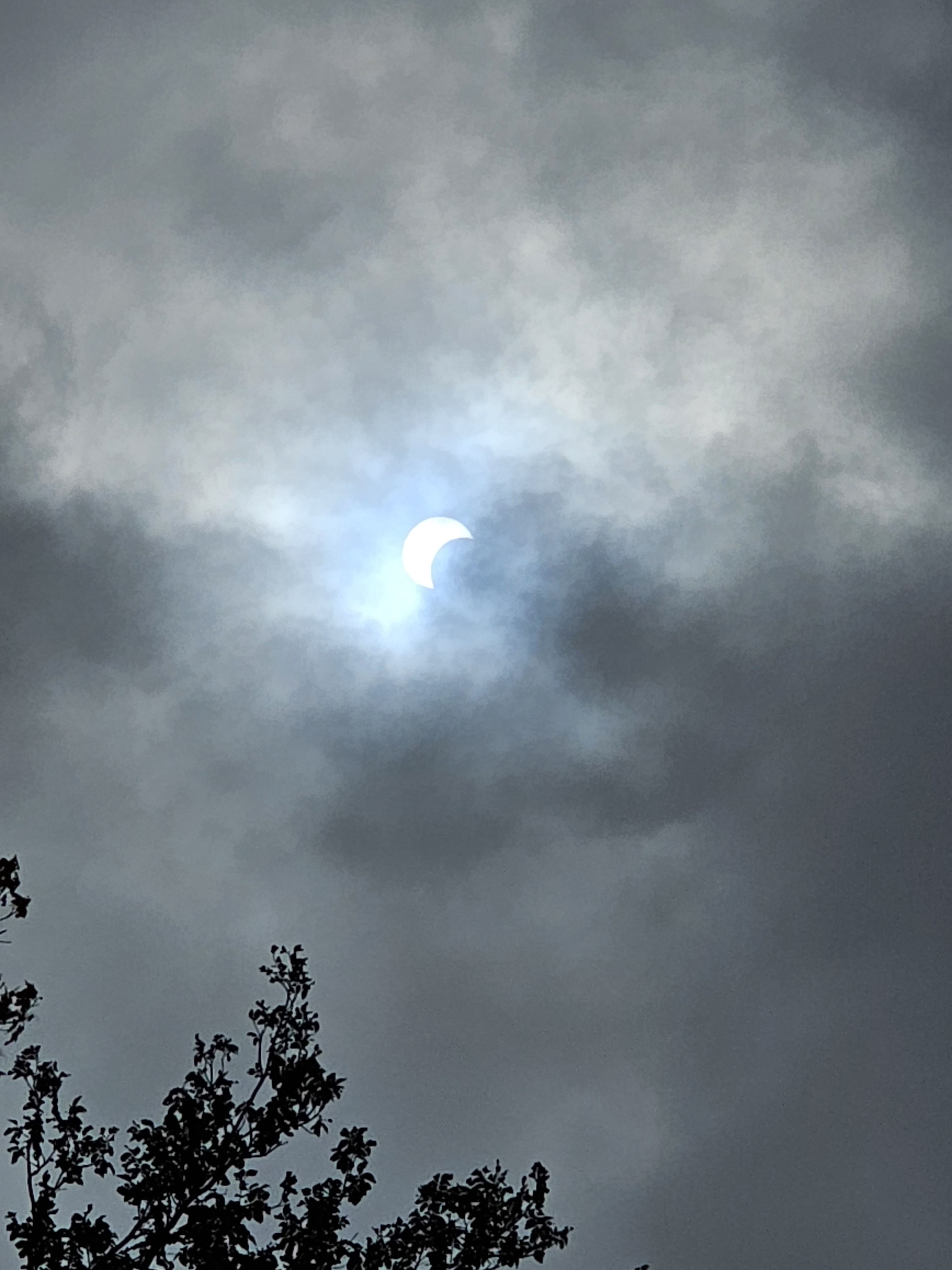 Partial Eclipse Through the Clouds